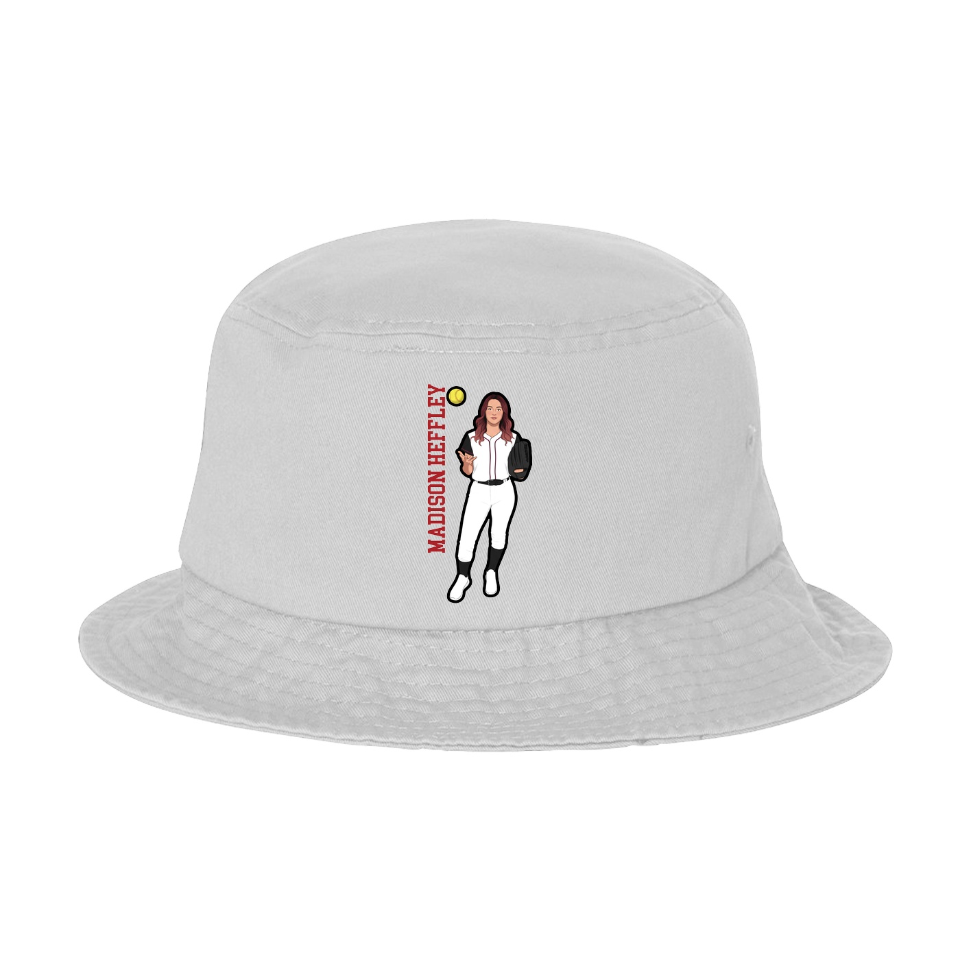 Bucket Cap — Name Vertical in White