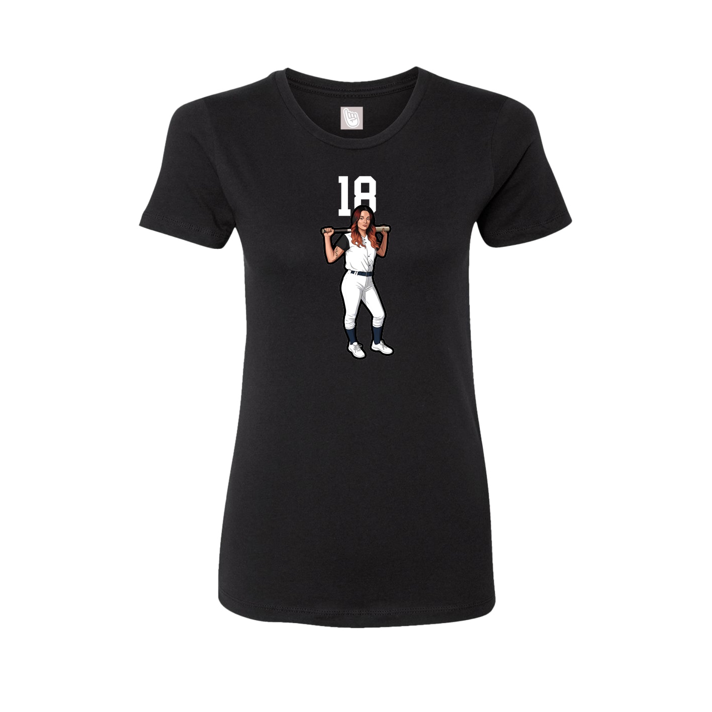 Fitted Women's Tee — Number Top in Black