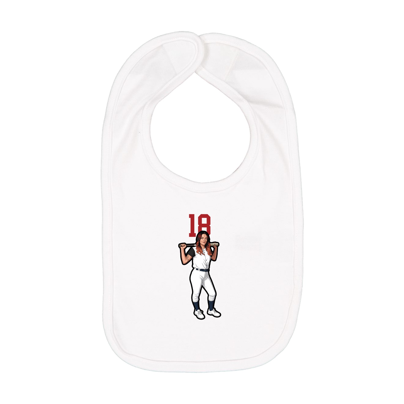 Infant Bib — Number Top in White