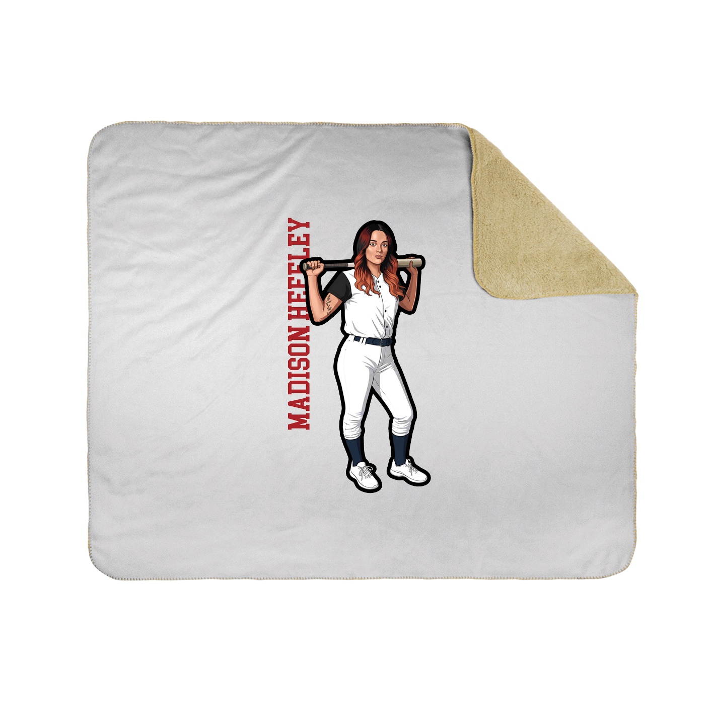 Throw Blanket — Name Vertical in White