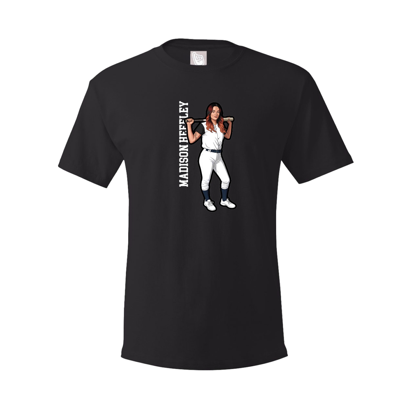 Youth Tee — Name Vertical in Black