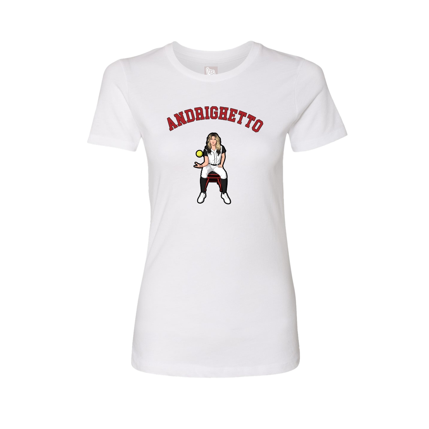 Fitted Women's Tee — Shirsey Arch in White