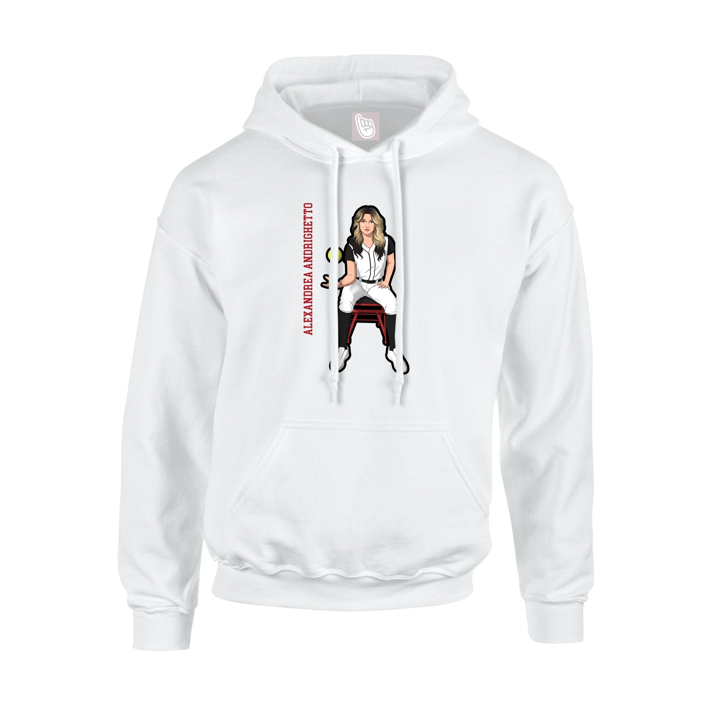 Youth Hoodie — Name Vertical in White