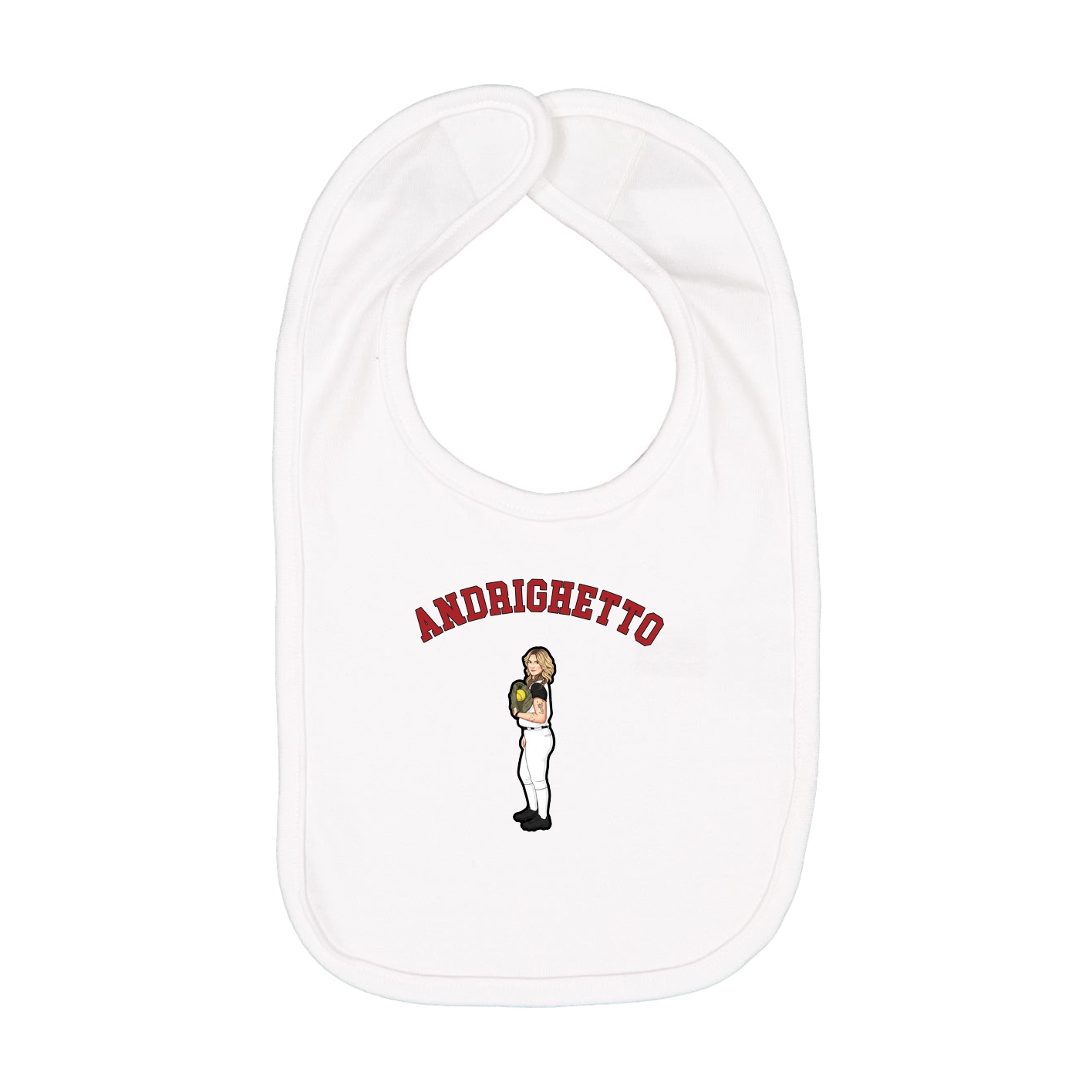Infant Bib — Shirsey Arch in White