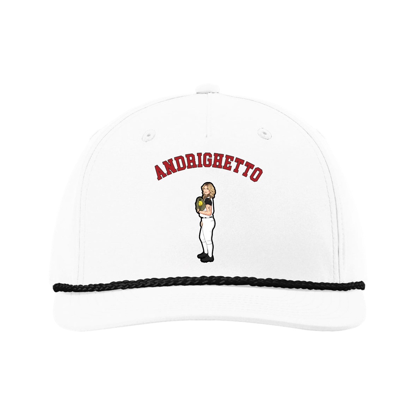 Five-Panel Classic Rope Cap — Shirsey Arch in White