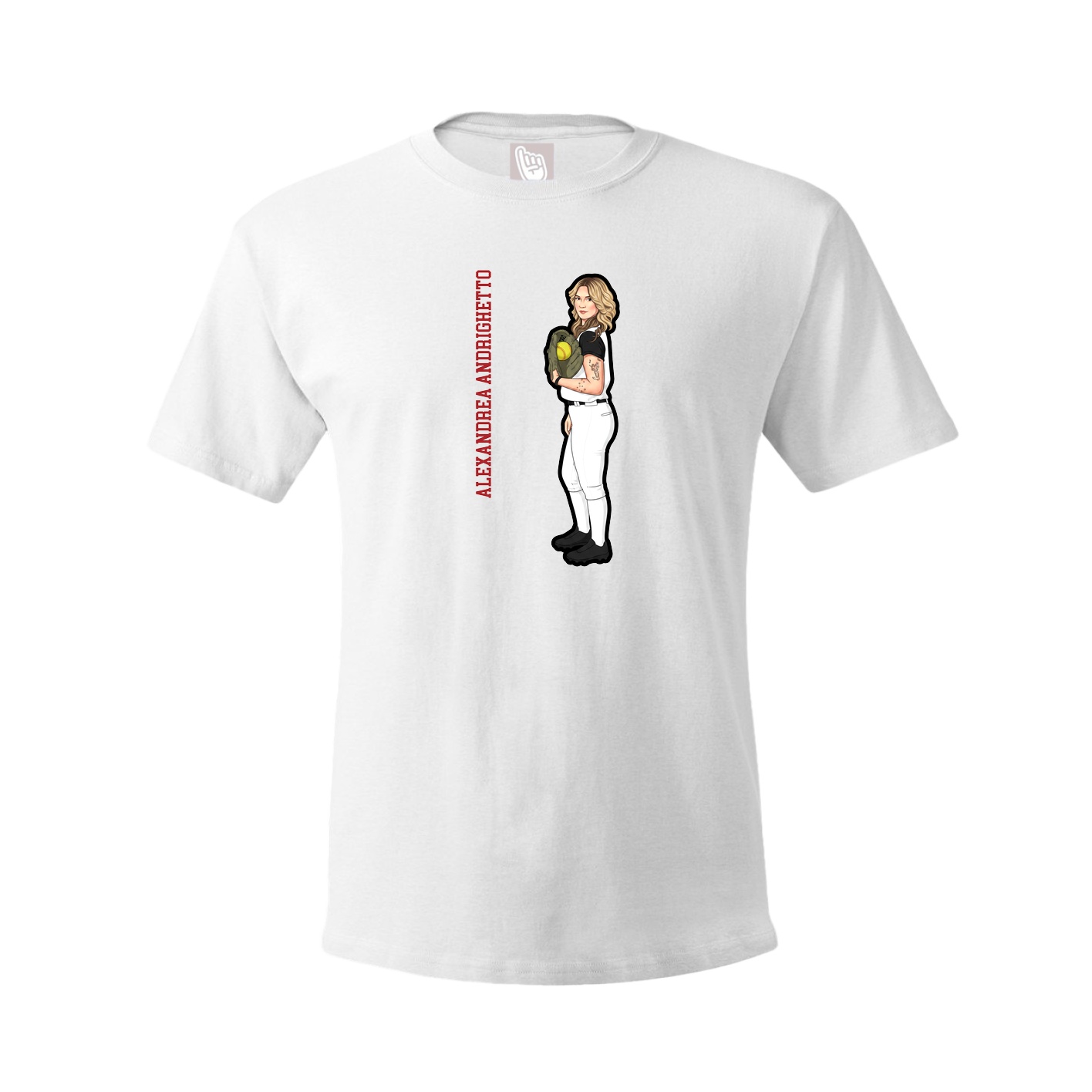 Tee — Name Vertical in White