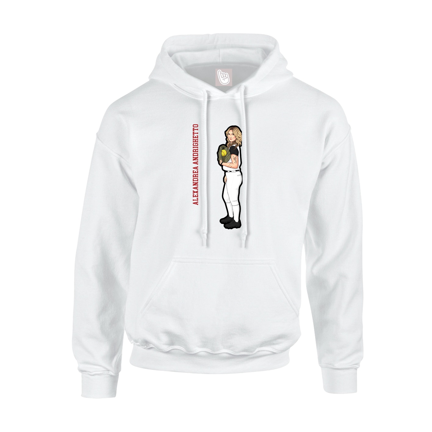 Hoodie — Name Vertical in White