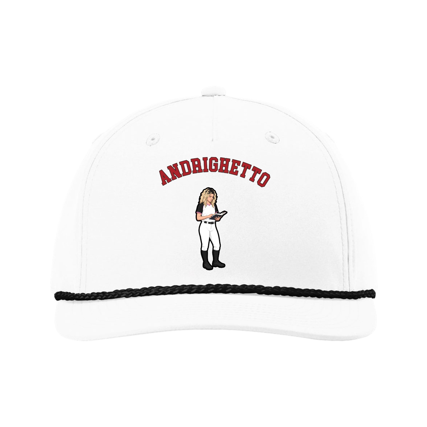Five-Panel Classic Rope Cap — Shirsey Arch in White
