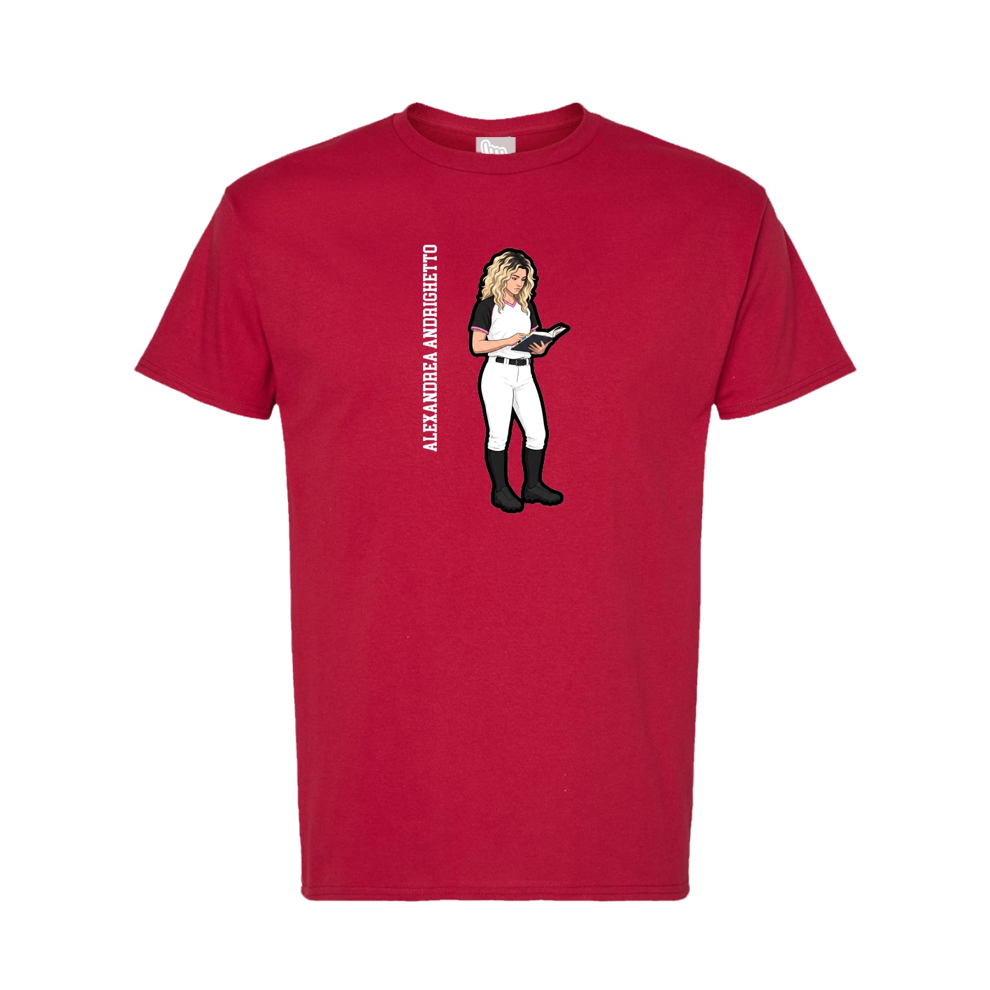 Tee — Name Vertical in Crimson