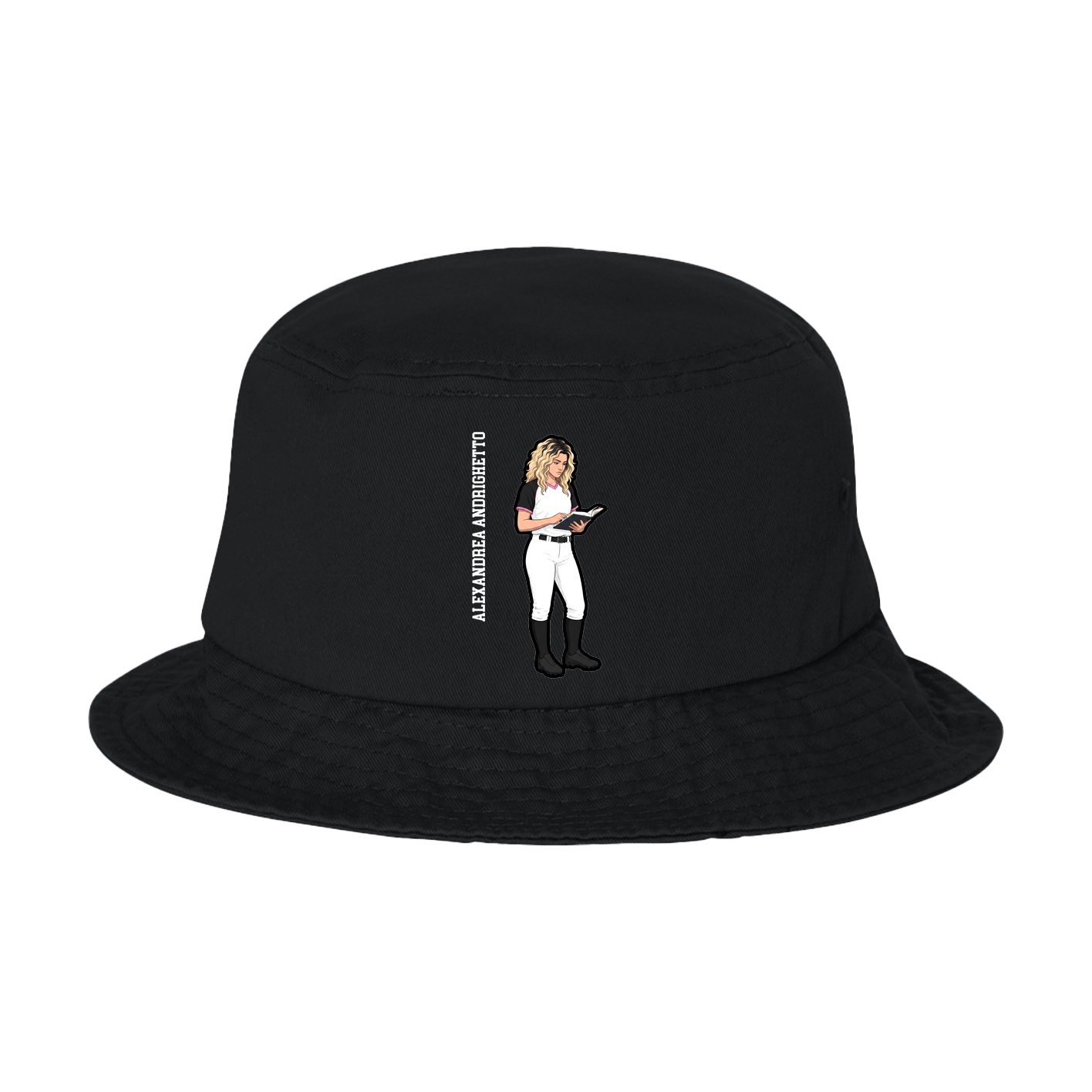 Bucket Cap — Name Vertical in Black