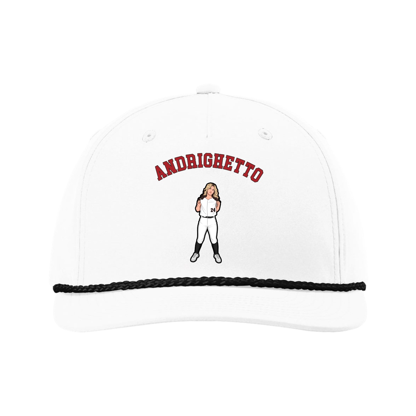 Five-Panel Classic Rope Cap — Shirsey Arch in White