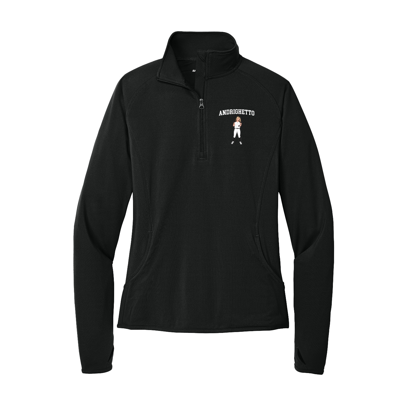 Women's Q-Zip Pullover — Shirsey in Black