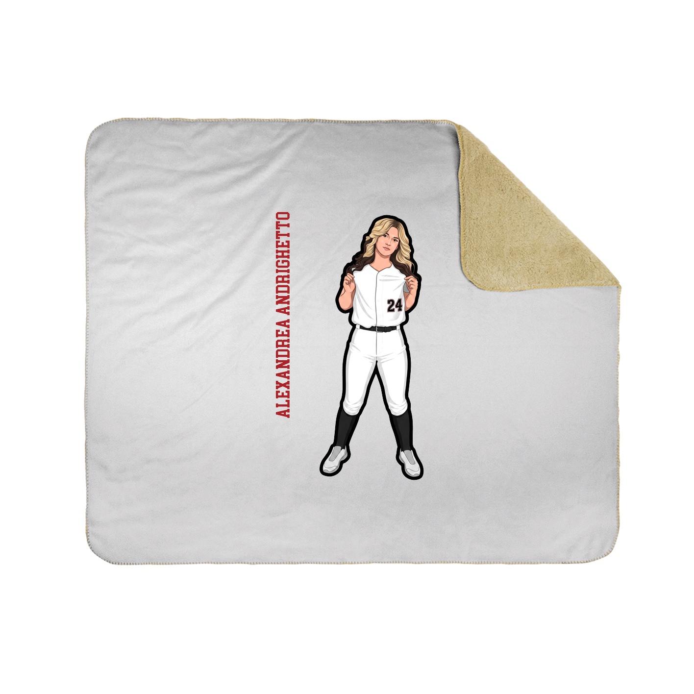 Throw Blanket — Name Vertical in White