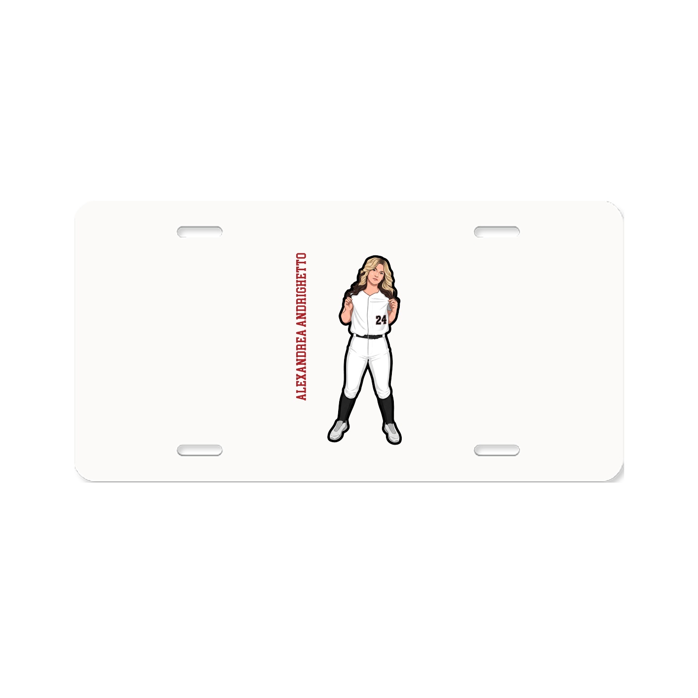 License Plate — Name Vertical in Classic