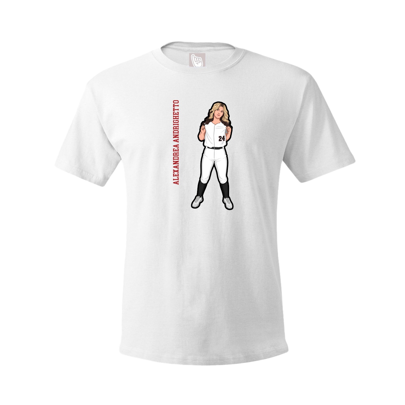 Youth Tee — Name Vertical in White
