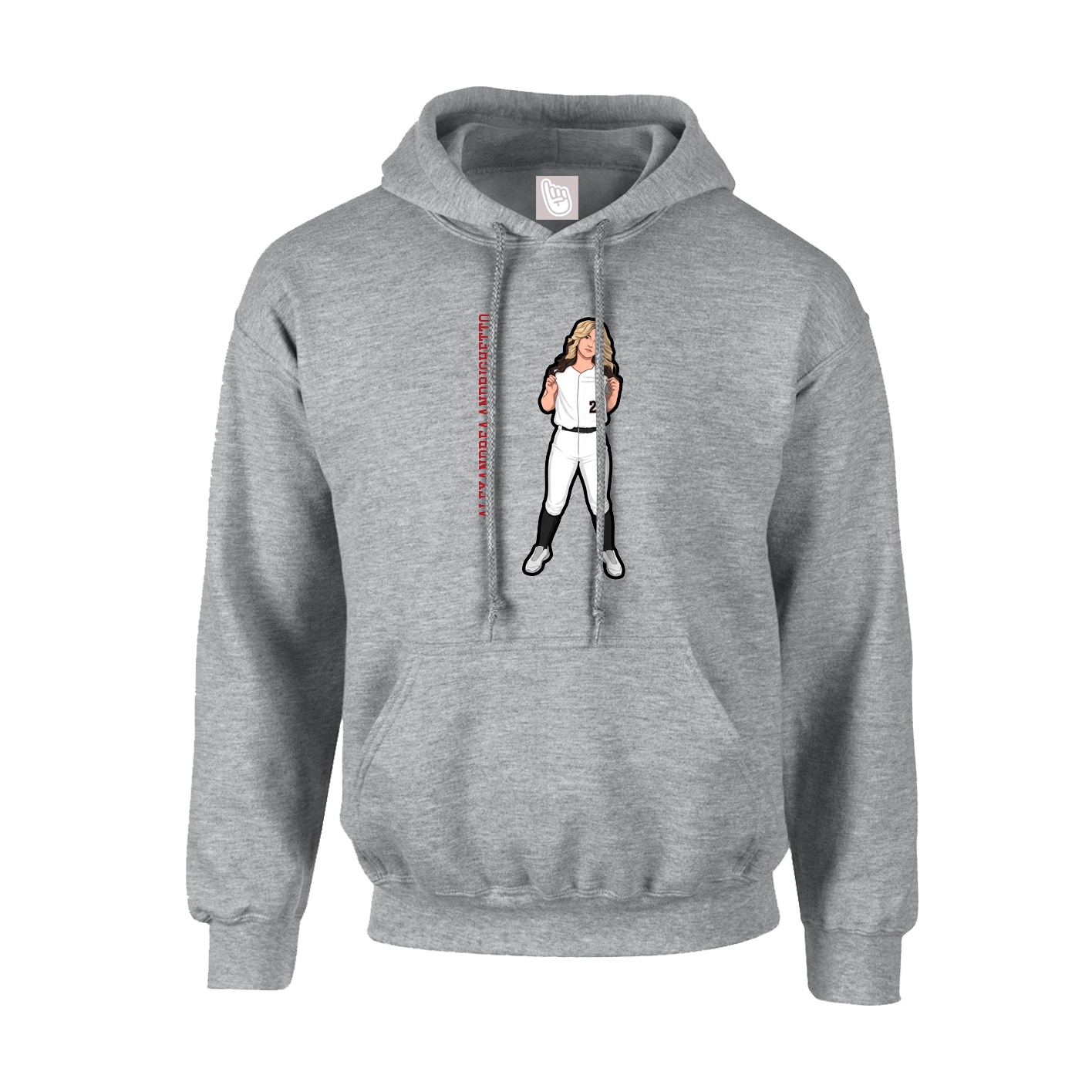 Youth Hoodie — Name Vertical in Grey