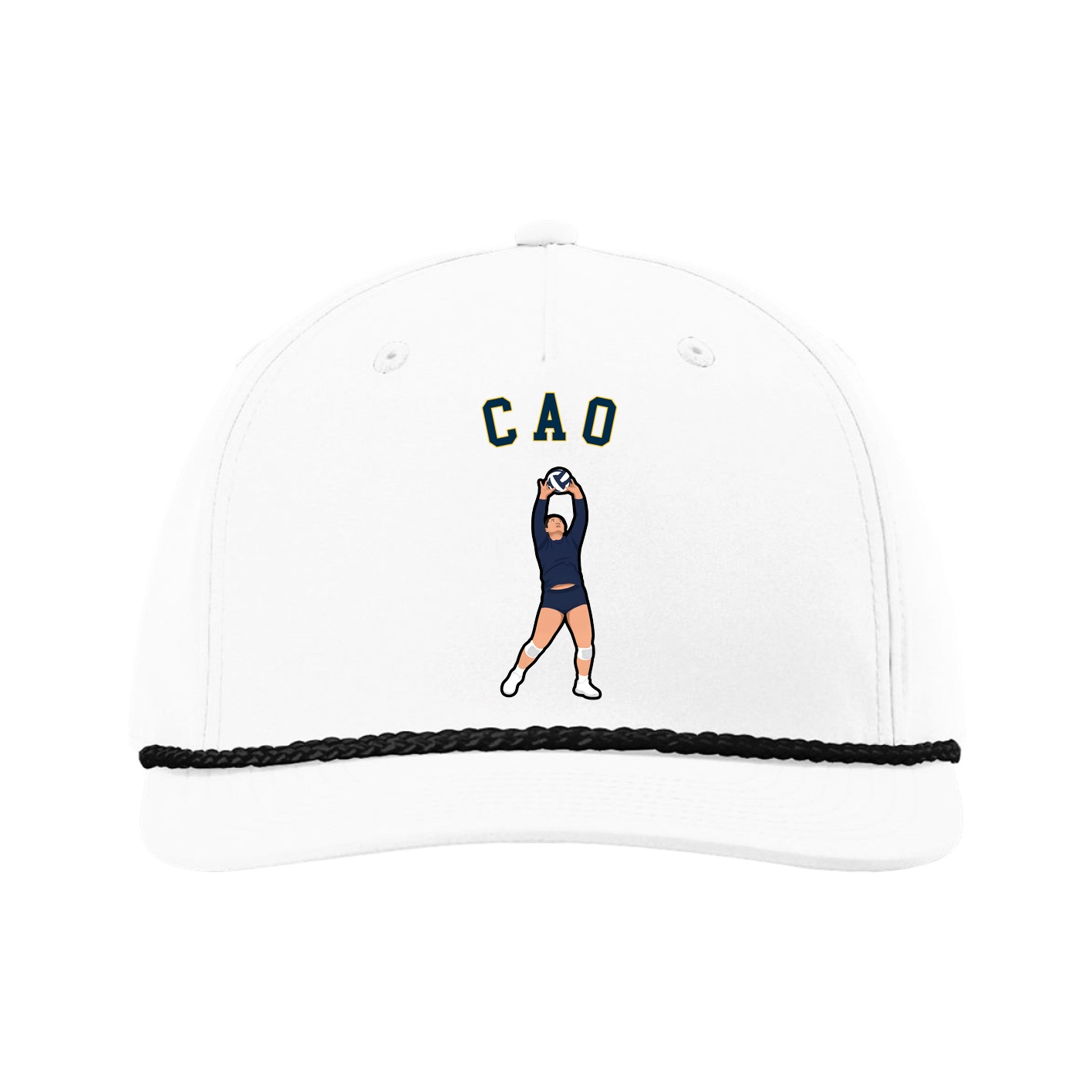 Five-Panel Classic Rope Cap — Shirsey Arch in White