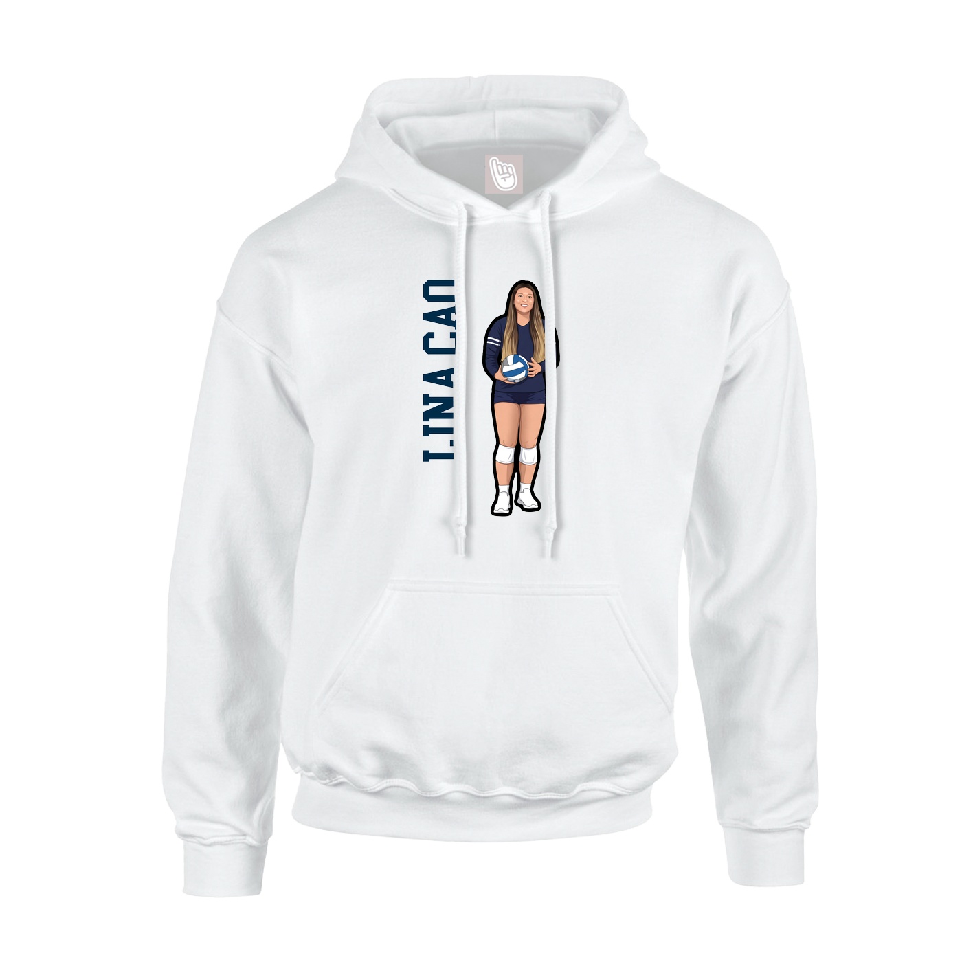 Youth Hoodie — Name Vertical in White