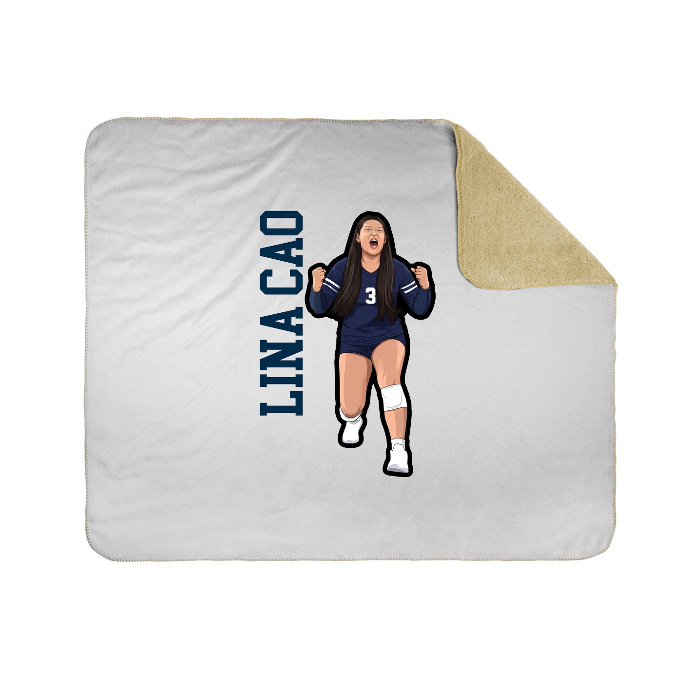 Throw Blanket — Name Vertical in White