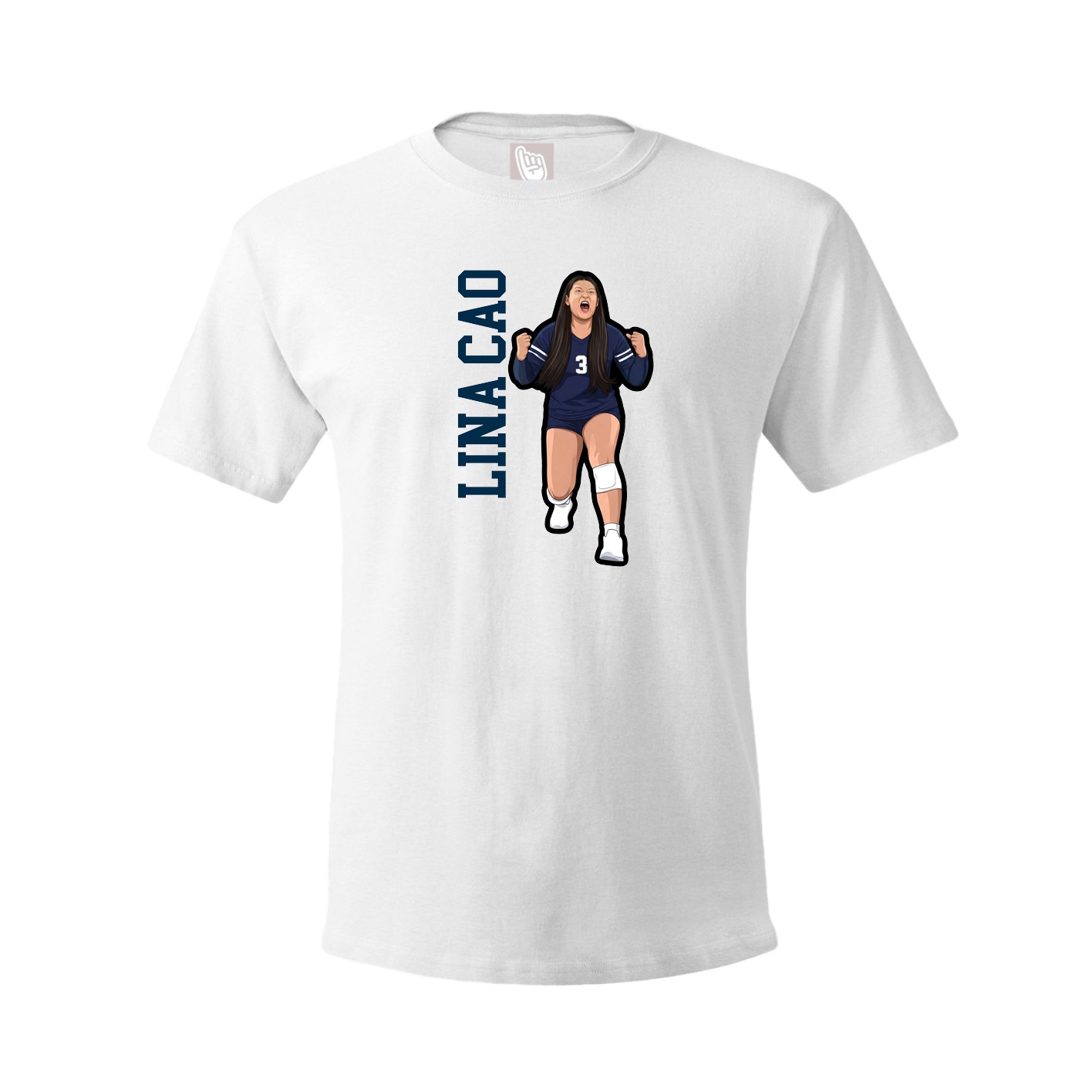 Youth Tee — Name Vertical in White