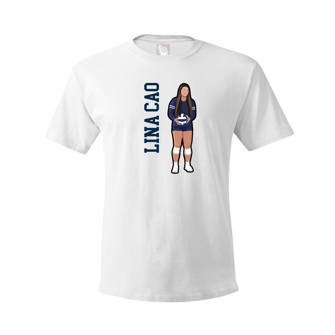 Tee — Name Vertical in White