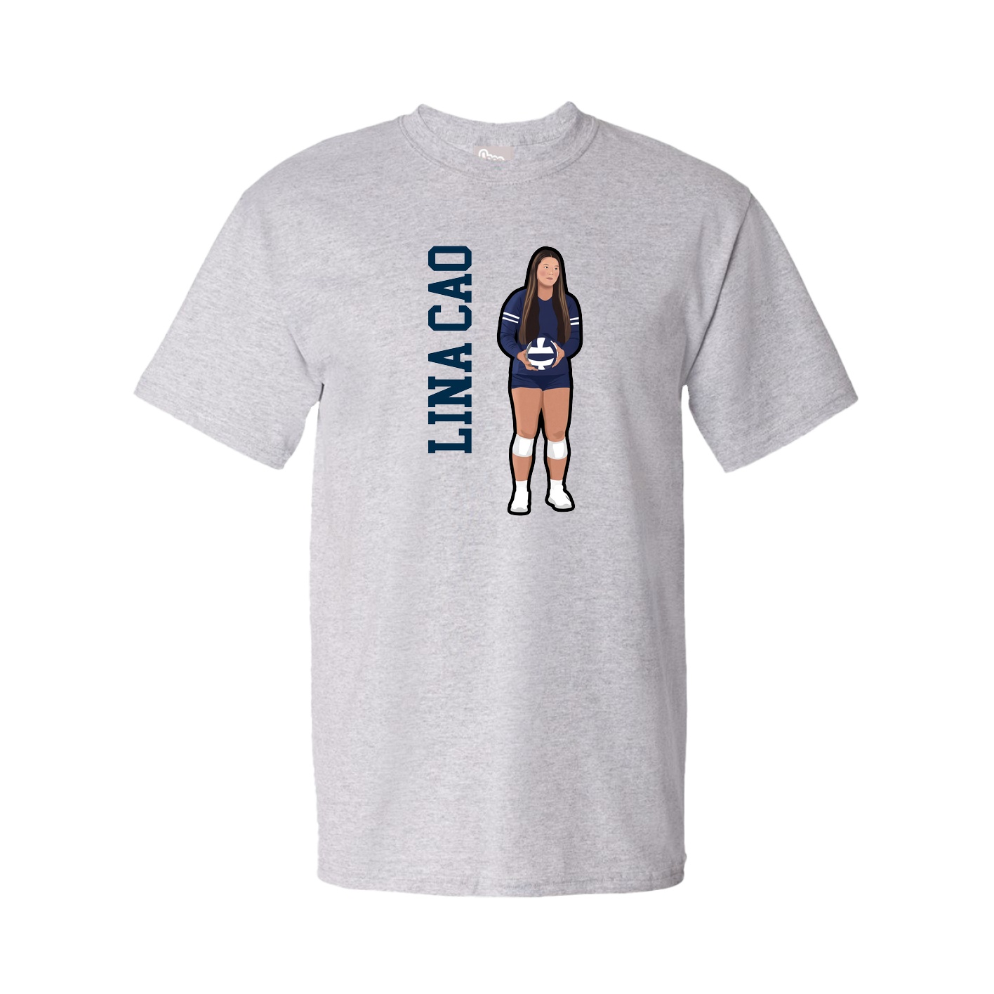 Youth Tee — Name Vertical in Grey