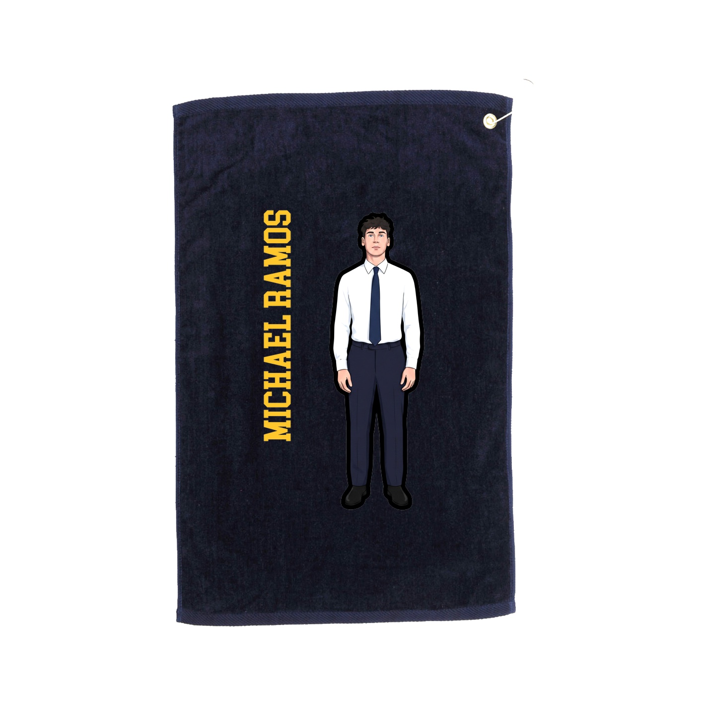 Golf Towel — Name Vertical in Navy