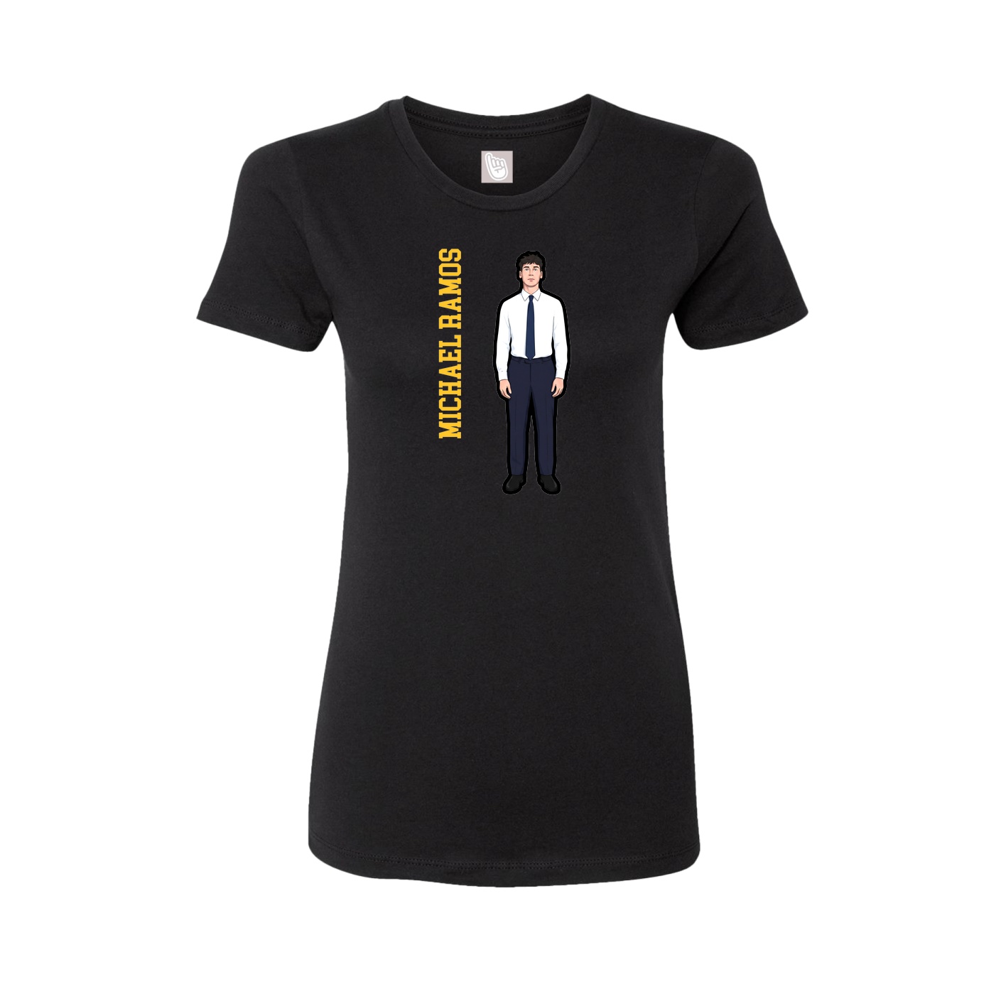 Fitted Women's Tee — Name Vertical in Black