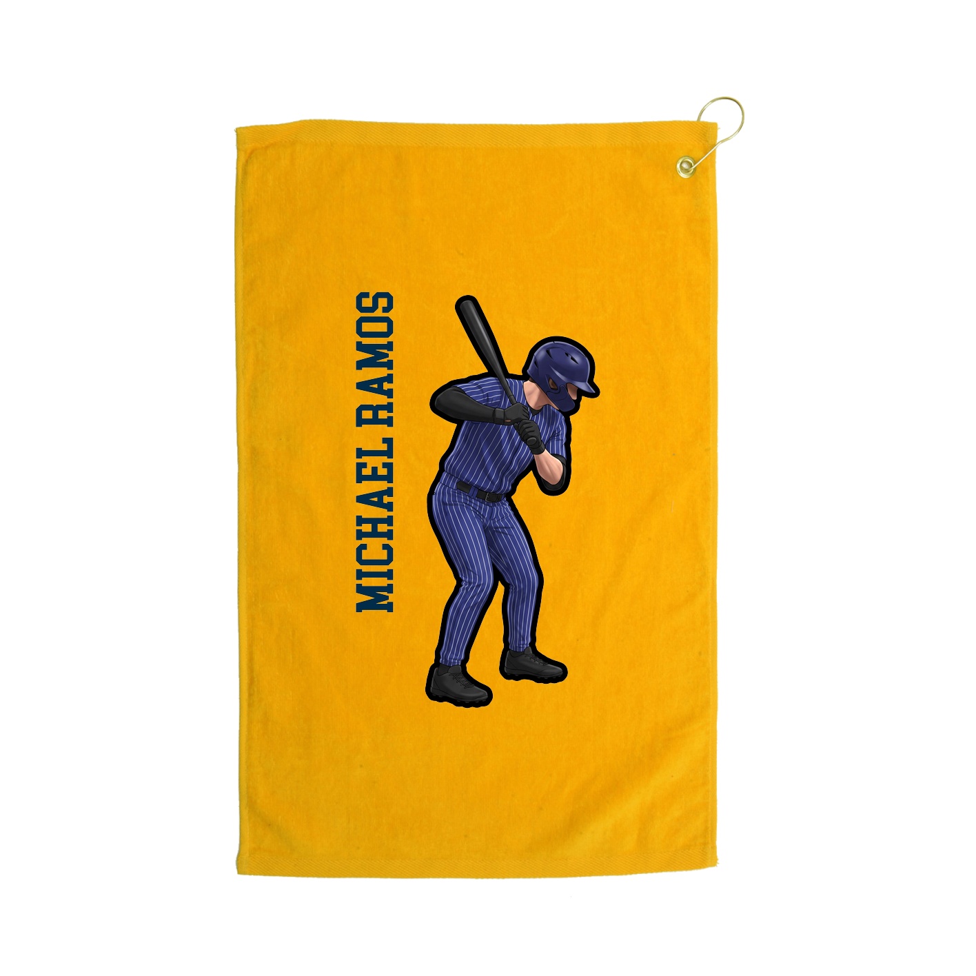 Golf Towel — Name Vertical in Gold
