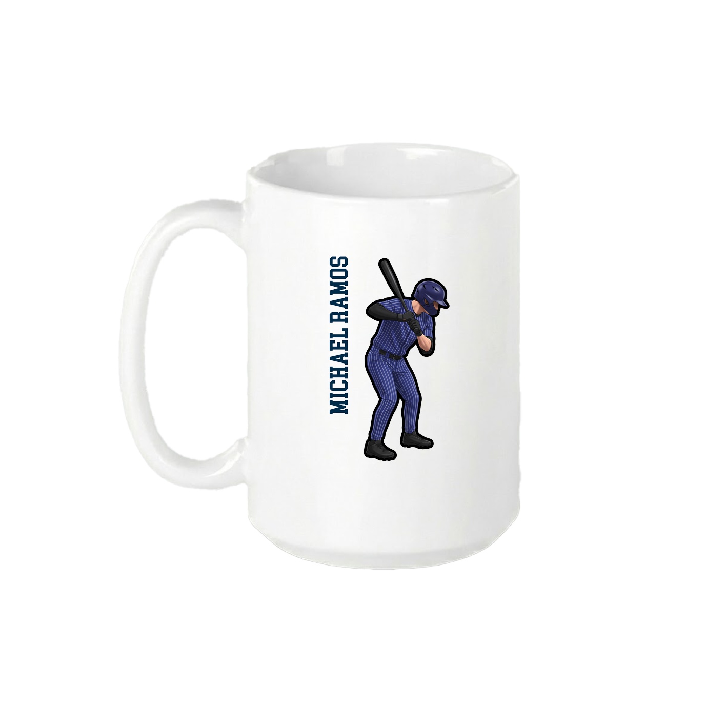 15oz Coffee Mug — Name Vertical in White