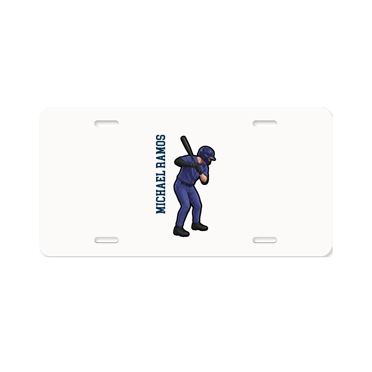 License Plate — Name Vertical in Classic