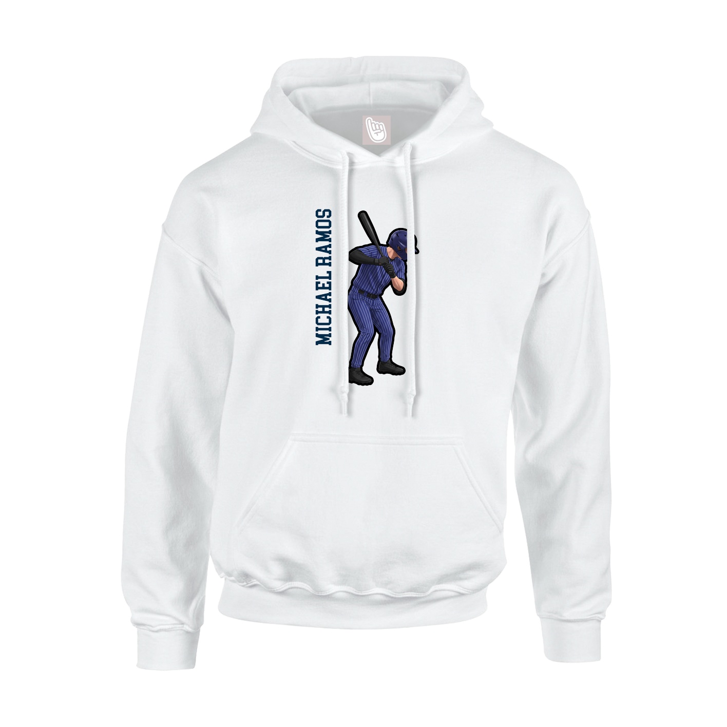 Youth Hoodie — Name Vertical in White