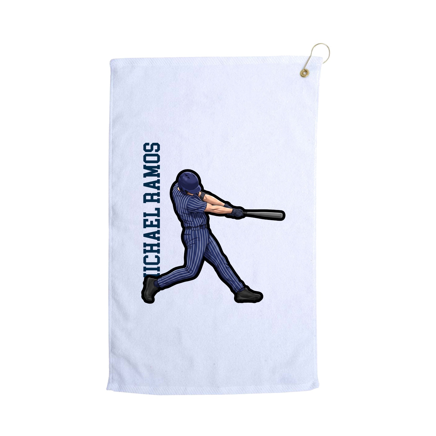 Golf Towel — Name Vertical in White
