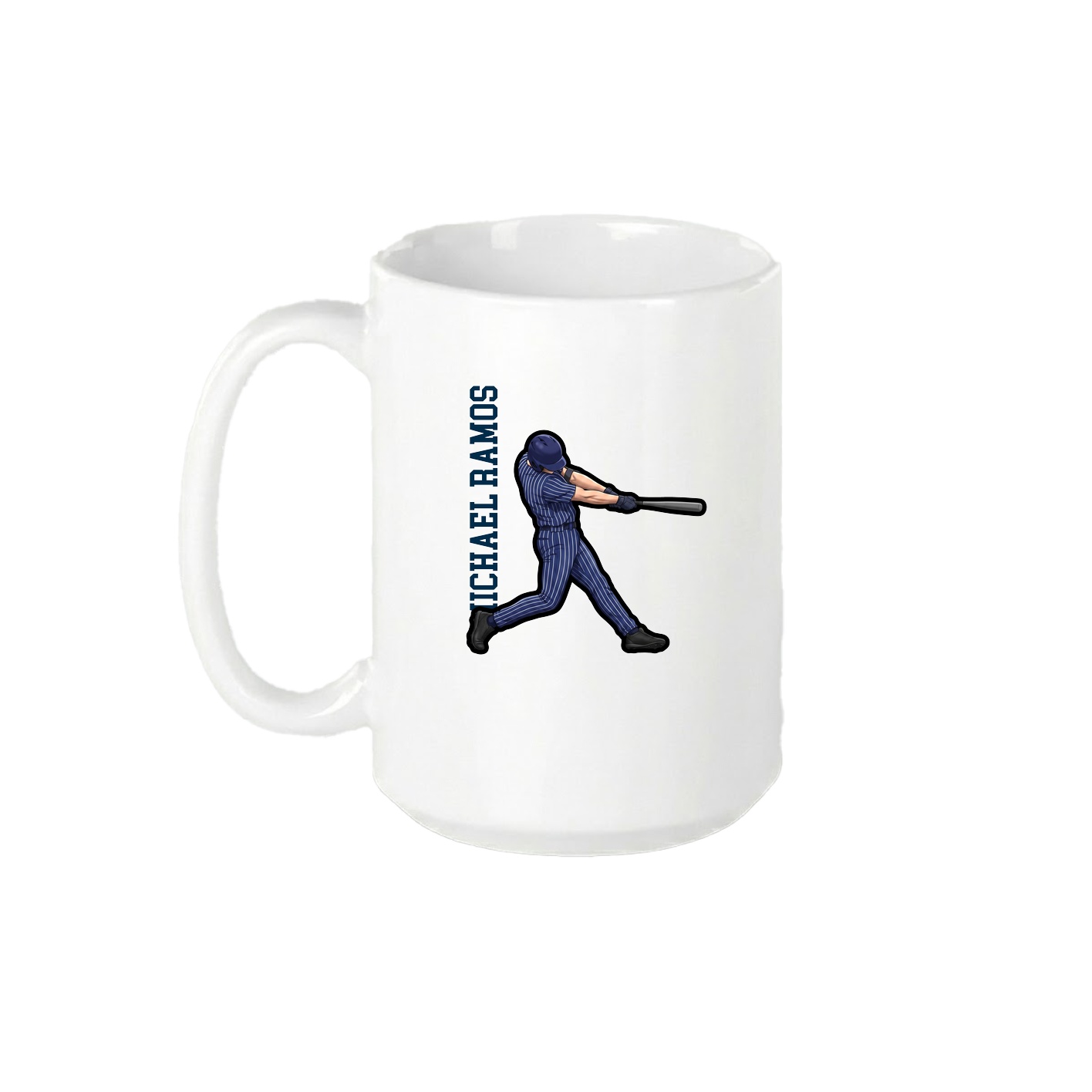 15oz Coffee Mug — Name Vertical in White