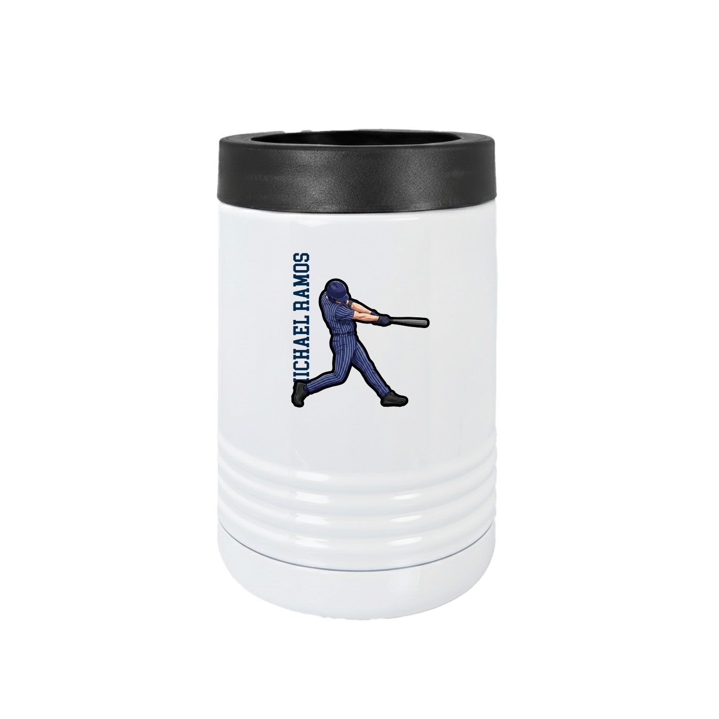 Beverage Holder — Name Vertical in White