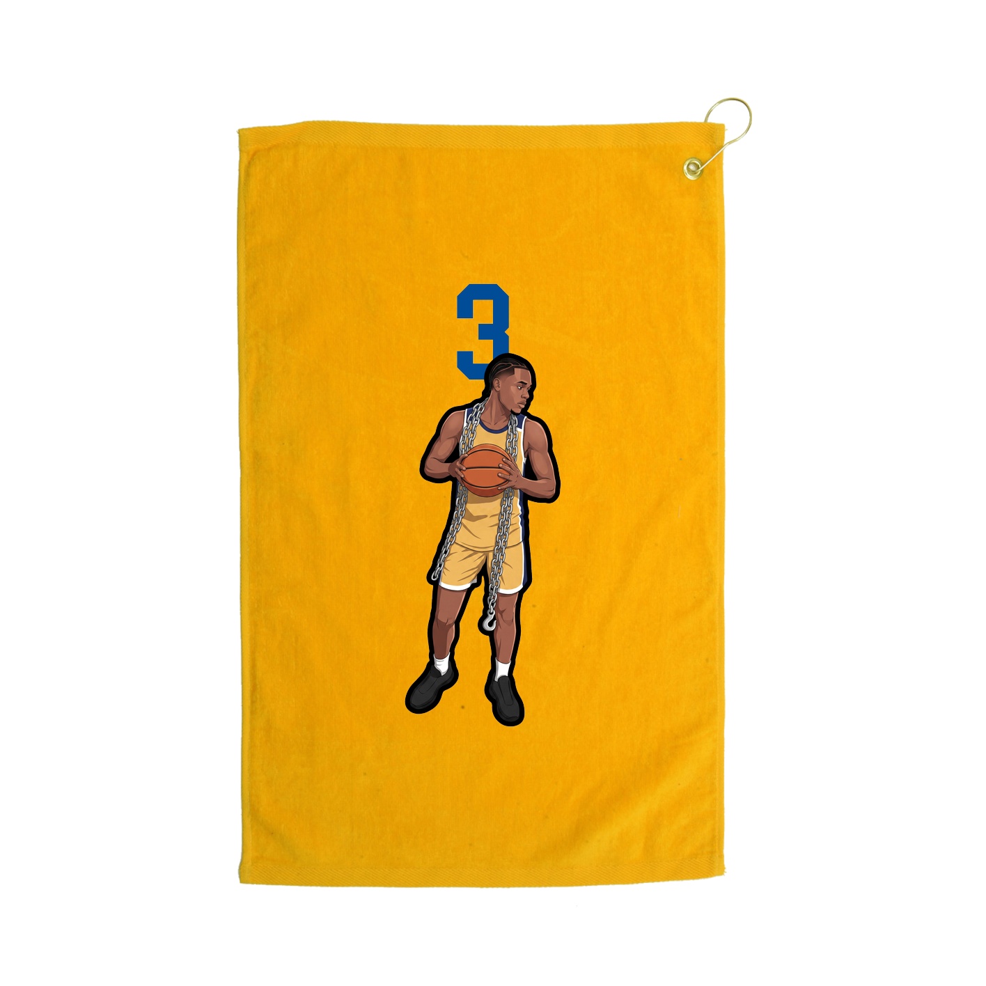 Golf Towel — Number Top in Gold