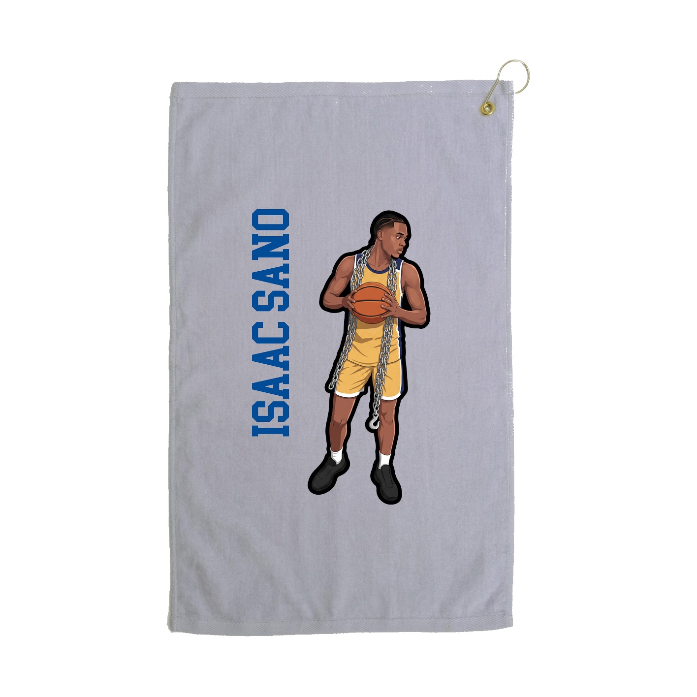 Golf Towel — Name Vertical in Grey