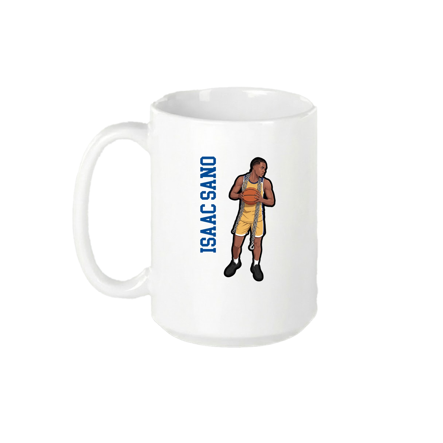 15oz Coffee Mug — Name Vertical in White