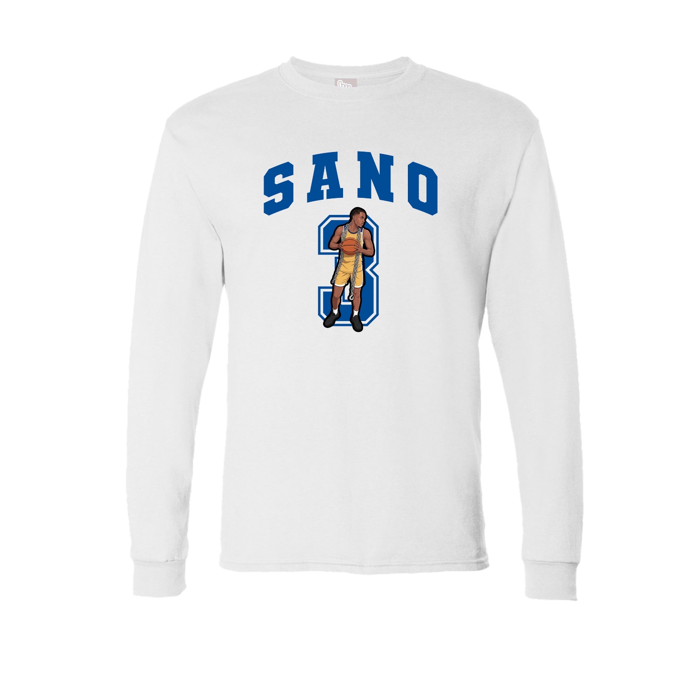Long Sleeve Tee — Number in White