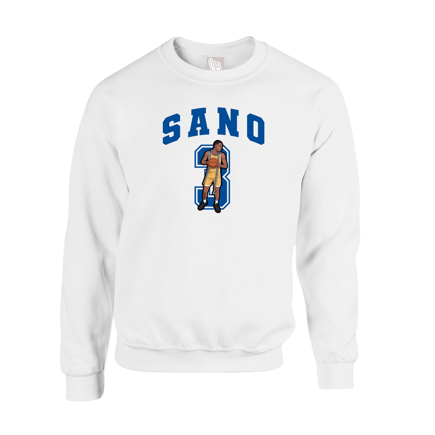 Fleece Crew — Number in White