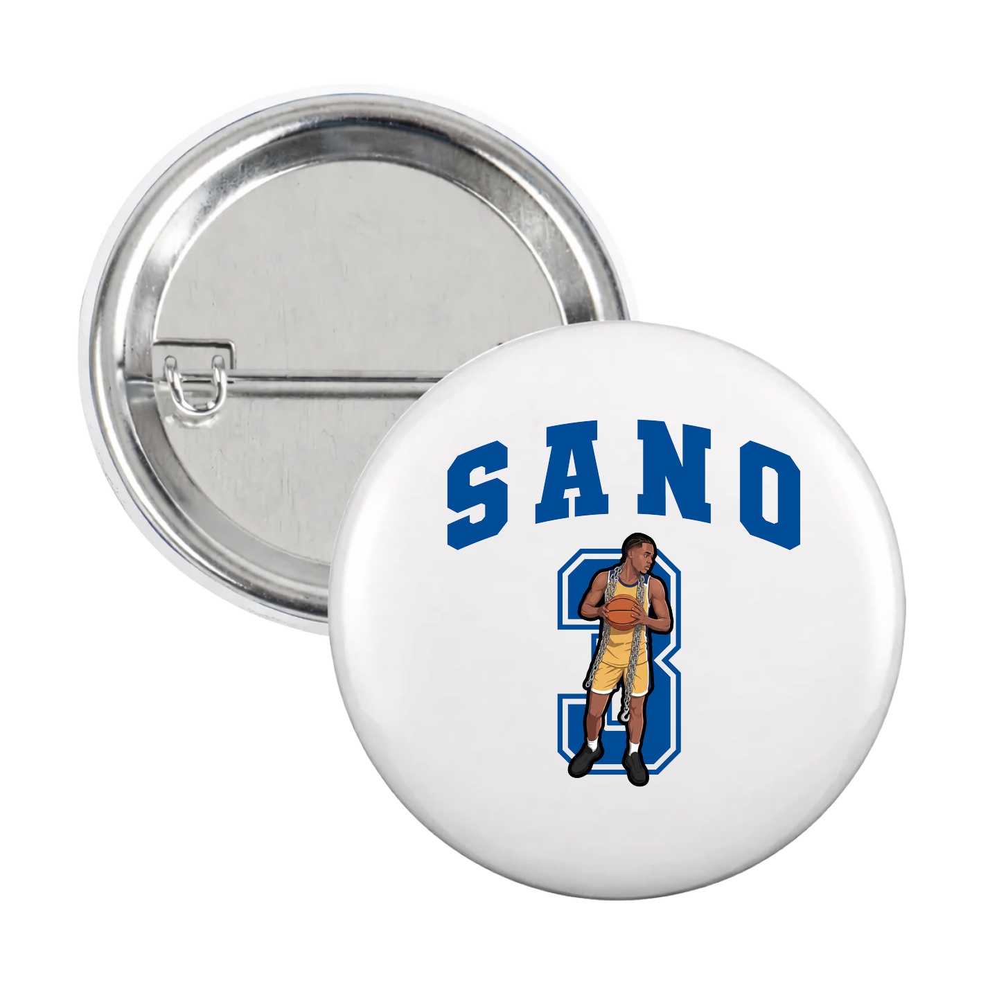 Game Day Button — Number in White