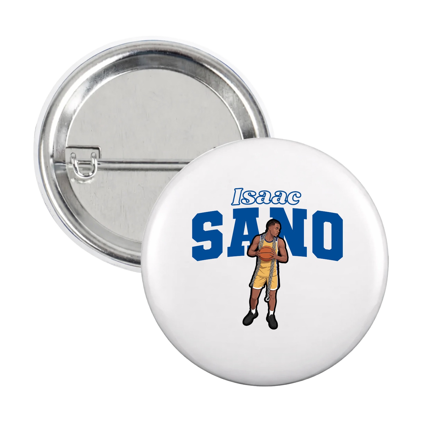 Game Day Button — Name Arch in White