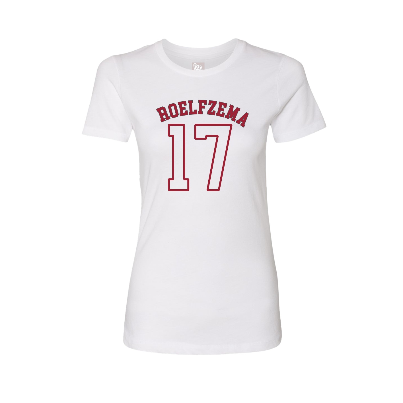 Fitted Women's Tee — Shirsey Arch in White