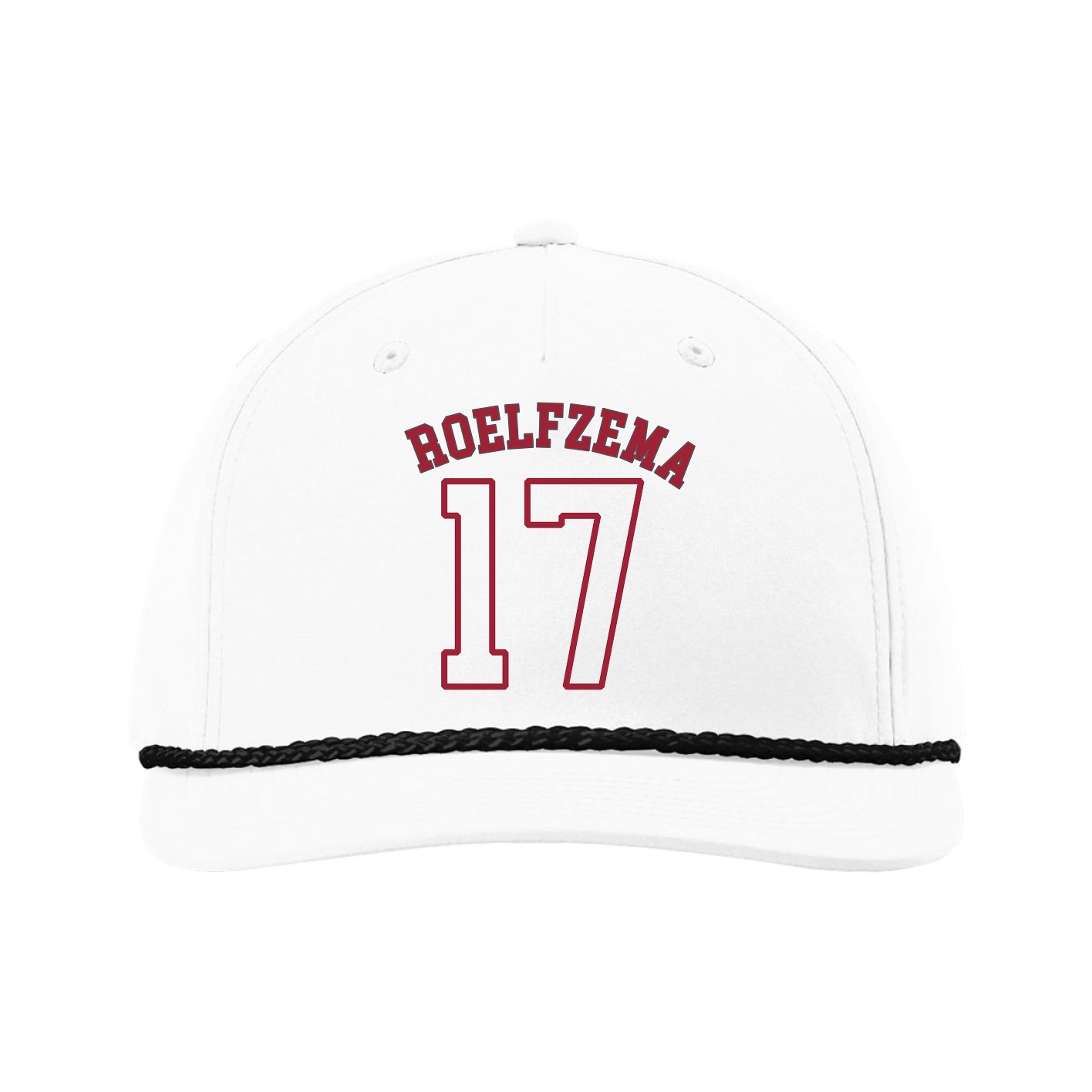 Five-Panel Classic Rope Cap — Shirsey Arch in White