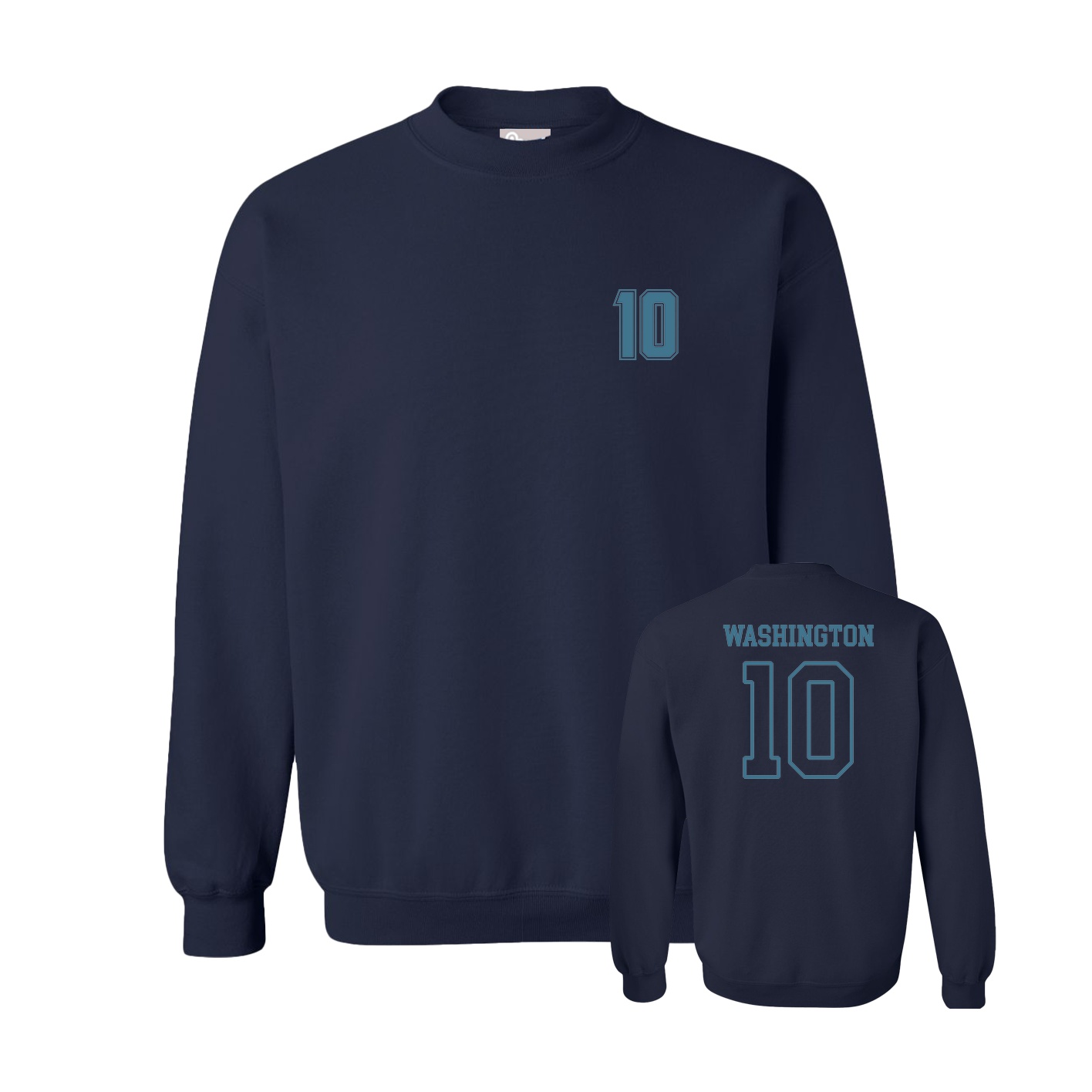 Fleece Crew — Chest Back in Navy