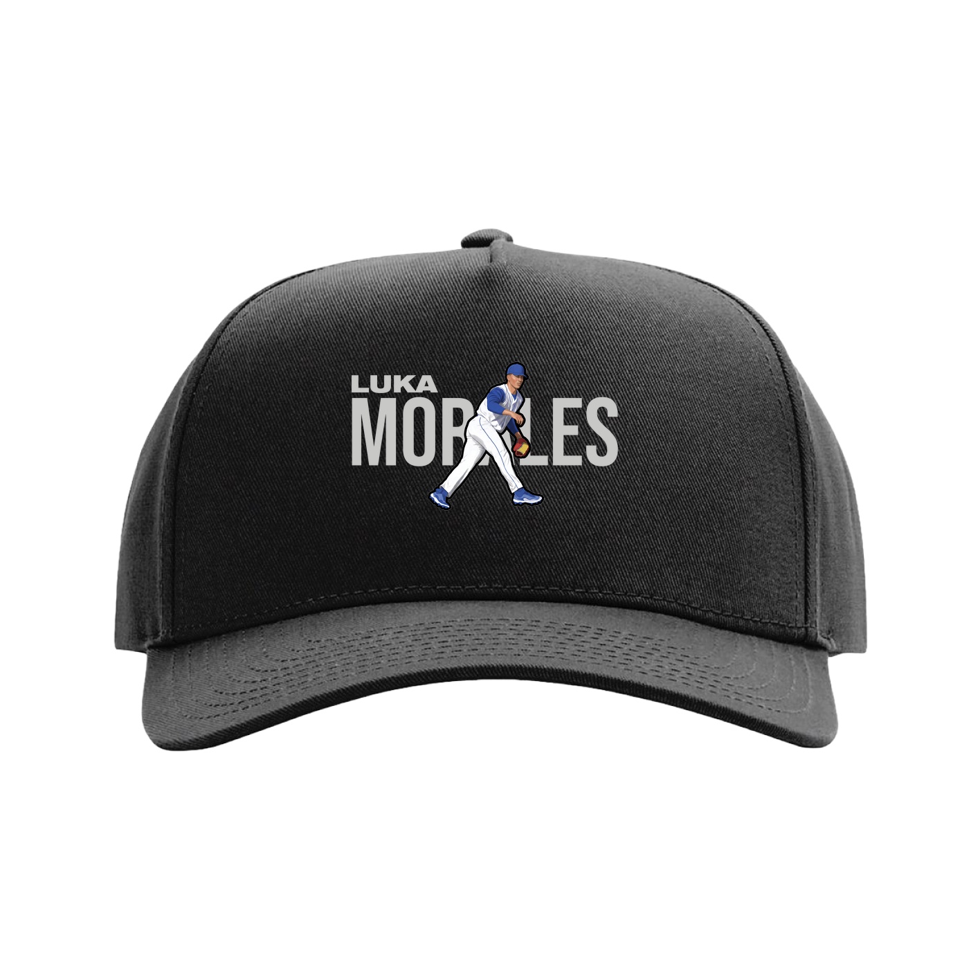 Full Fabric Five-Panel Champ Cap — Player Name in Black