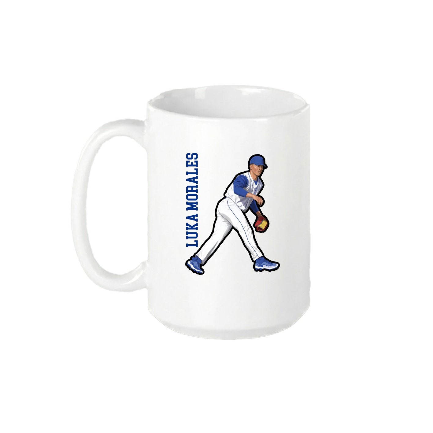 15oz Coffee Mug — Name Vertical in White