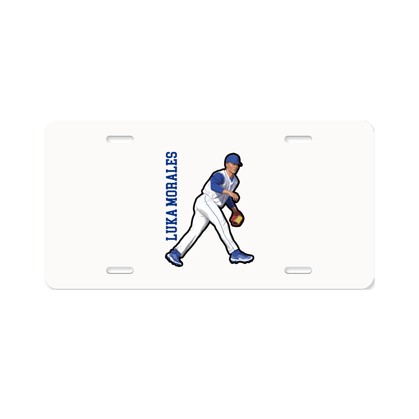 License Plate — Name Vertical in Classic