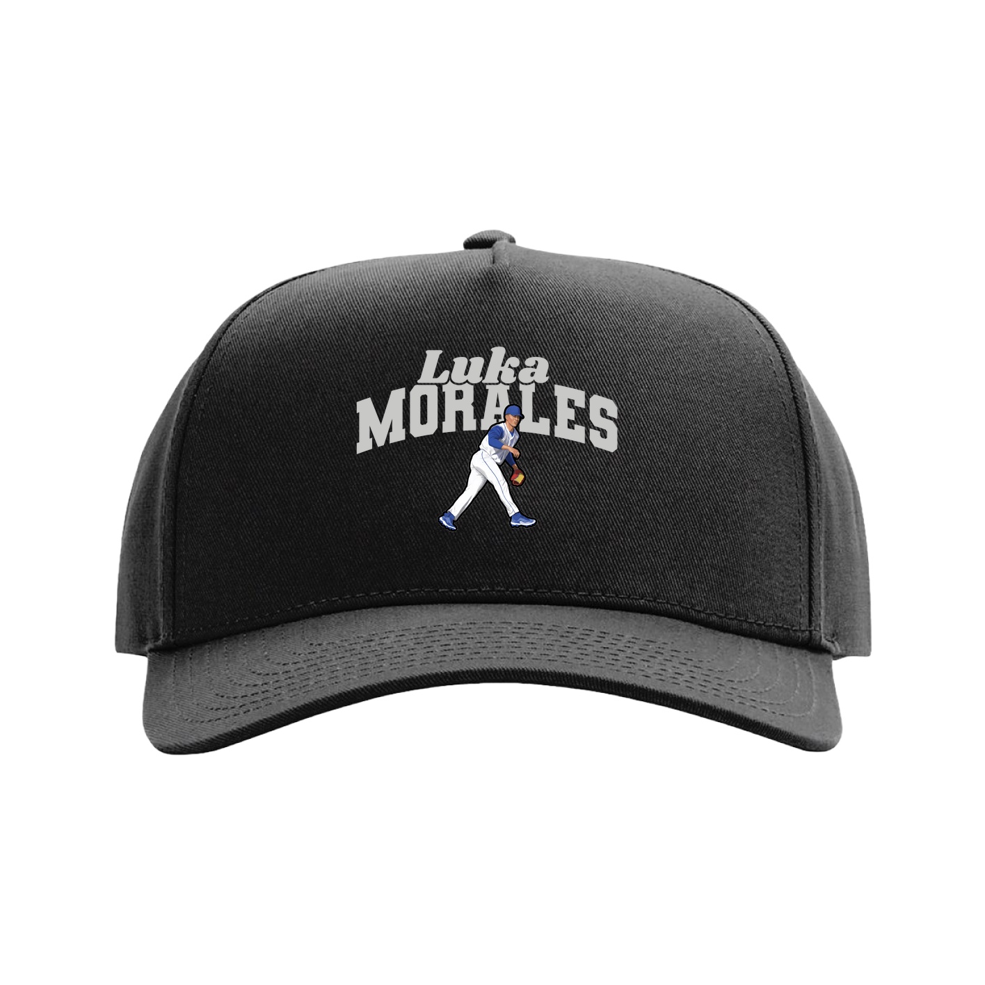 Full Fabric Five-Panel Champ Cap — Signature Arch in Black