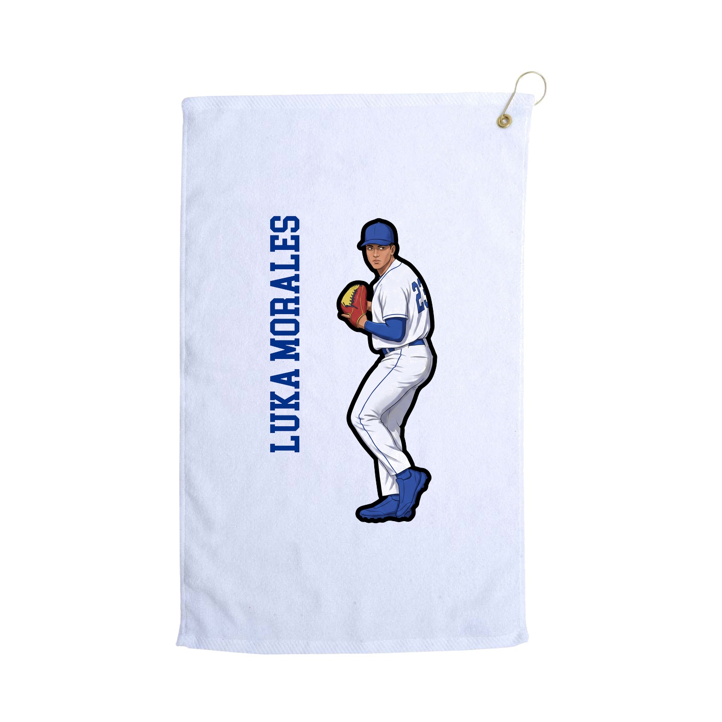 Golf Towel — Name Vertical in White
